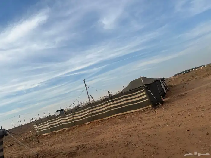 للبيع مخيم بالموقع بيت شعر 9 5 وبيت شعر 6 4 2