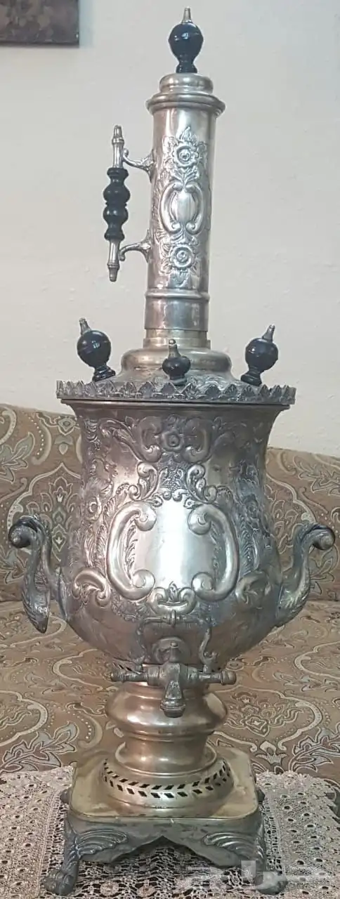 سماور قديم جدا  تراثي مطلي فضة 5