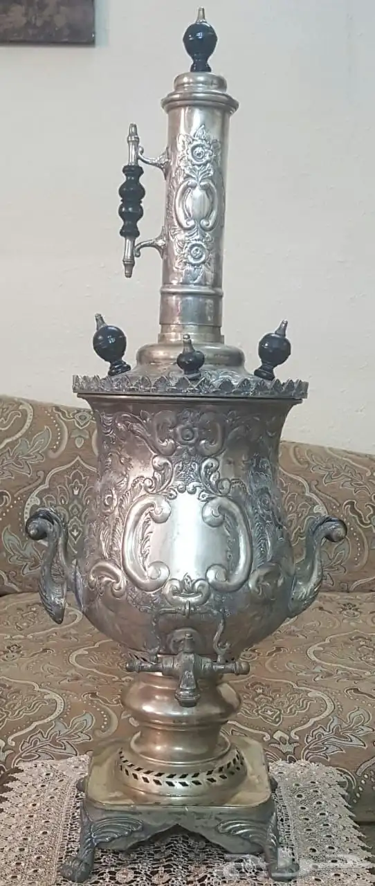 سماور قديم جدا  تراثي مطلي فضة 0