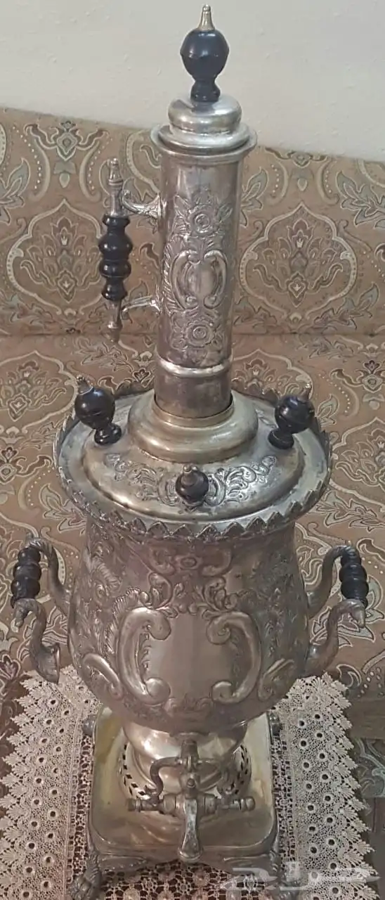 سماور قديم جدا  تراثي مطلي فضة 13