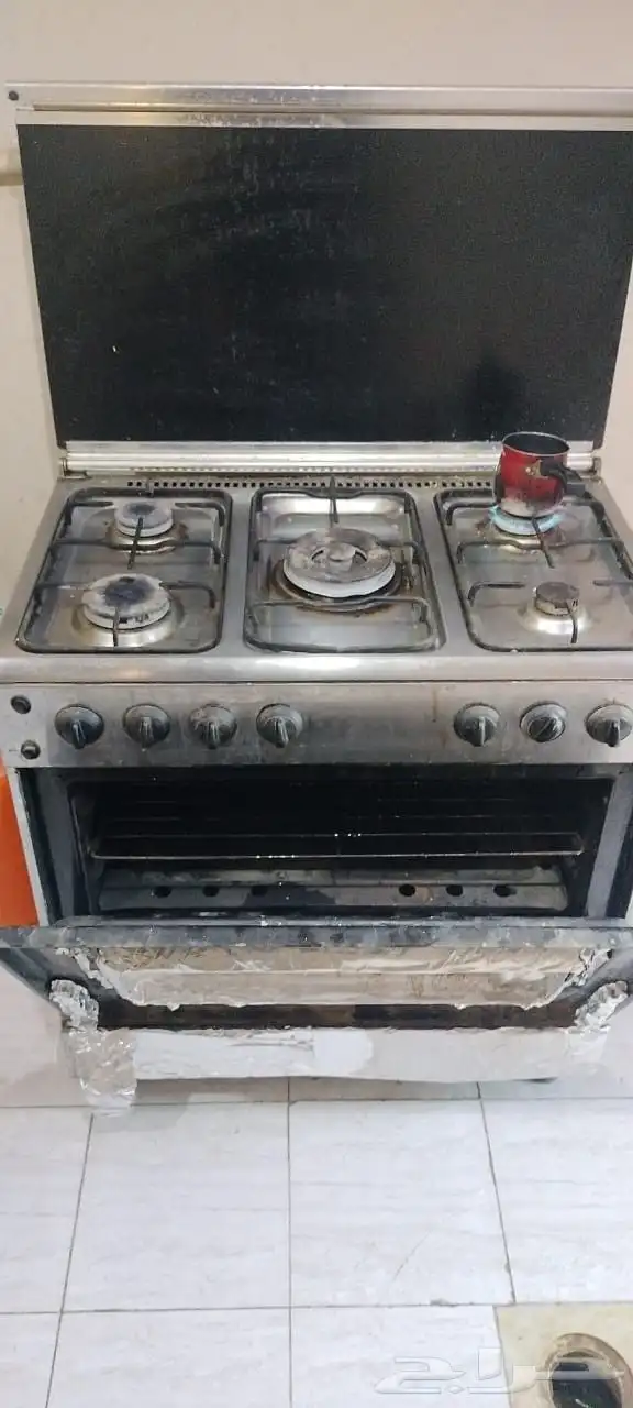 بوتوجاز غاز خمس عيون مع فرن بدون يد لباب الفرن أداء جيد جدا 1
