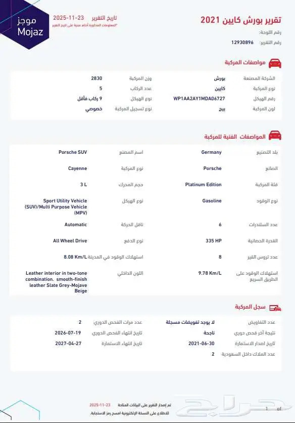 بورش كايين 2021 ممشى قليل جدا 8