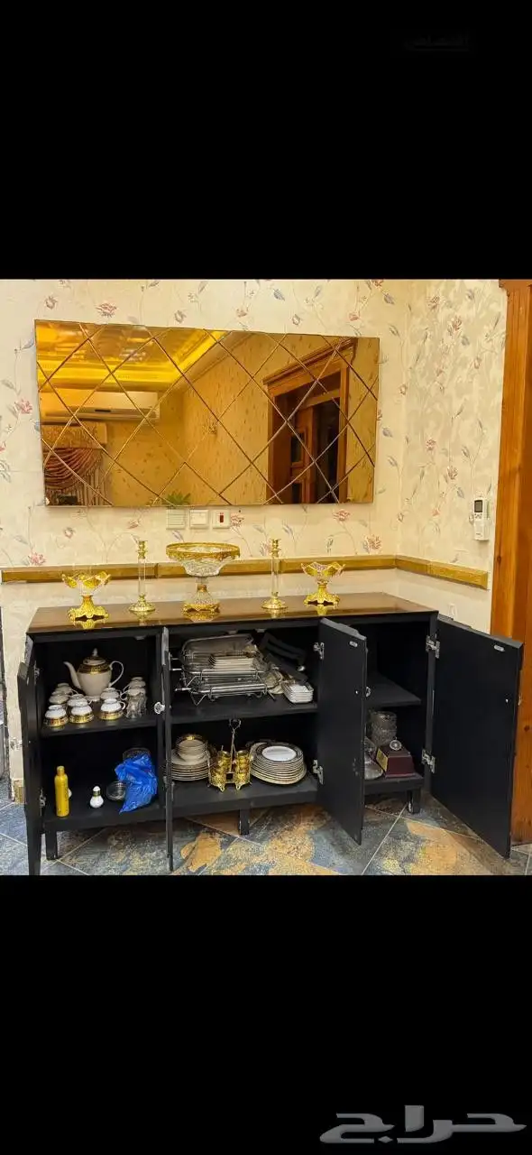 طقم بوفيه زجاج مع مرآه 2