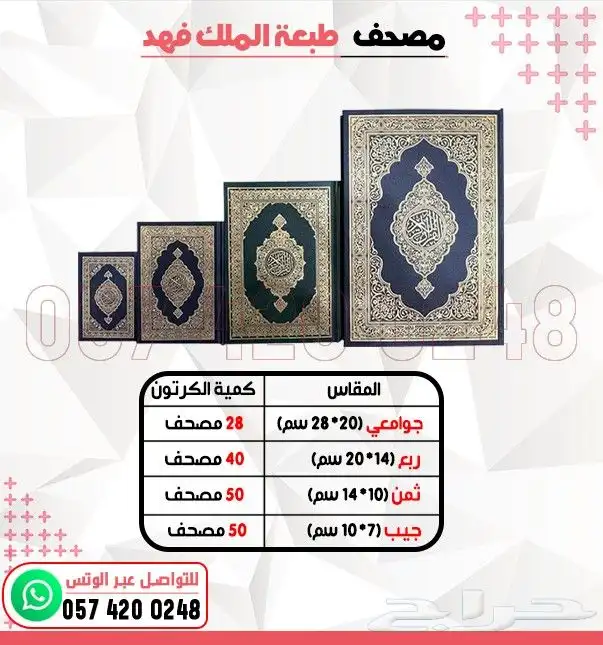 مصاحف قران كريم جميع الاحجام 1