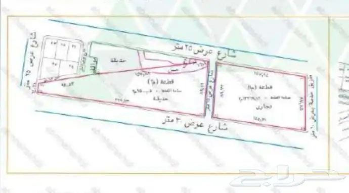 ارض استثمارية مساحة 13 آلف وعلى اربع شوارع في طرق حائل 2