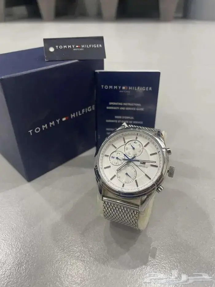 ساعة تومي Tommy Hilfiger رجالي ستيل مع كامل اغراضها 2