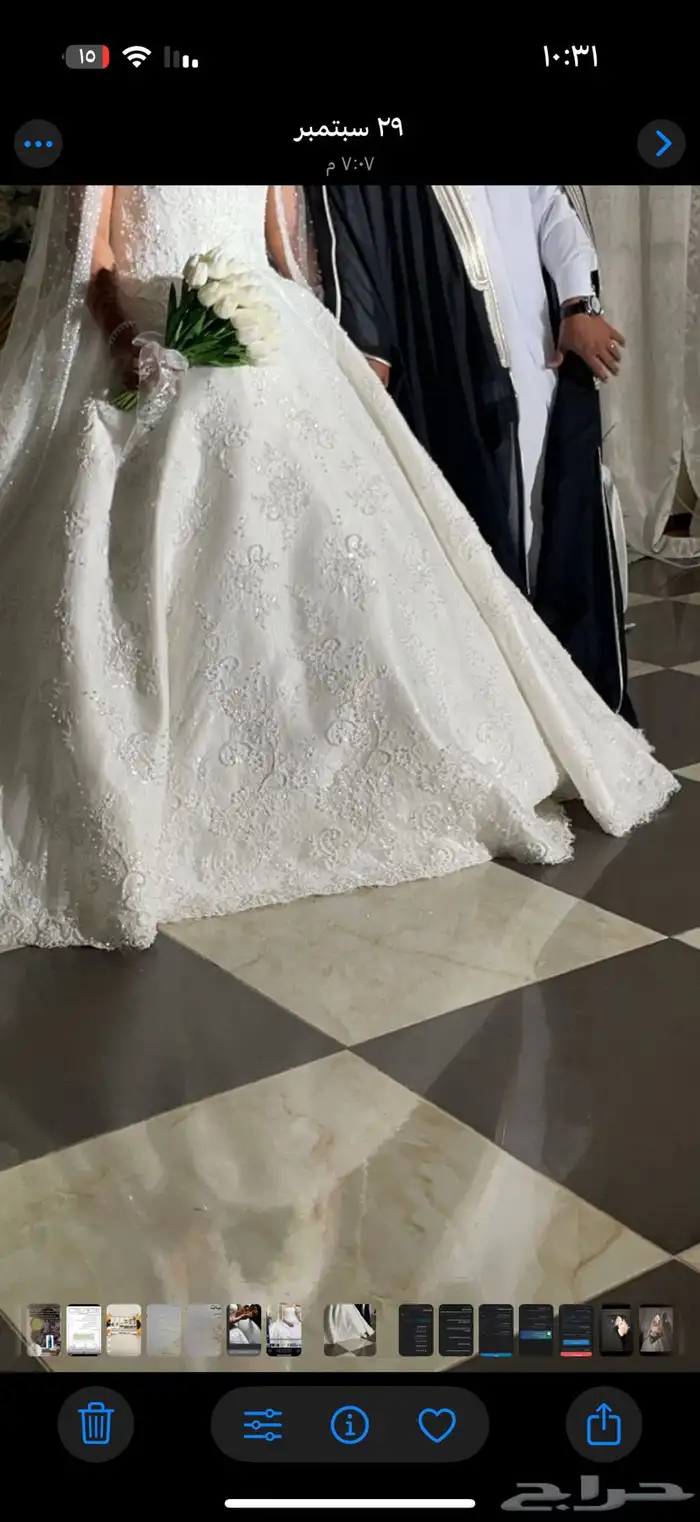 فستان زفاف مع الطرحه فخم 2