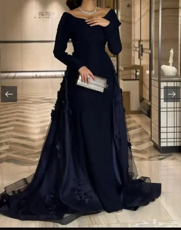 فستان سهرة كحلي استعمال 4 ساعات فقط نظيف مقاسXXL 2