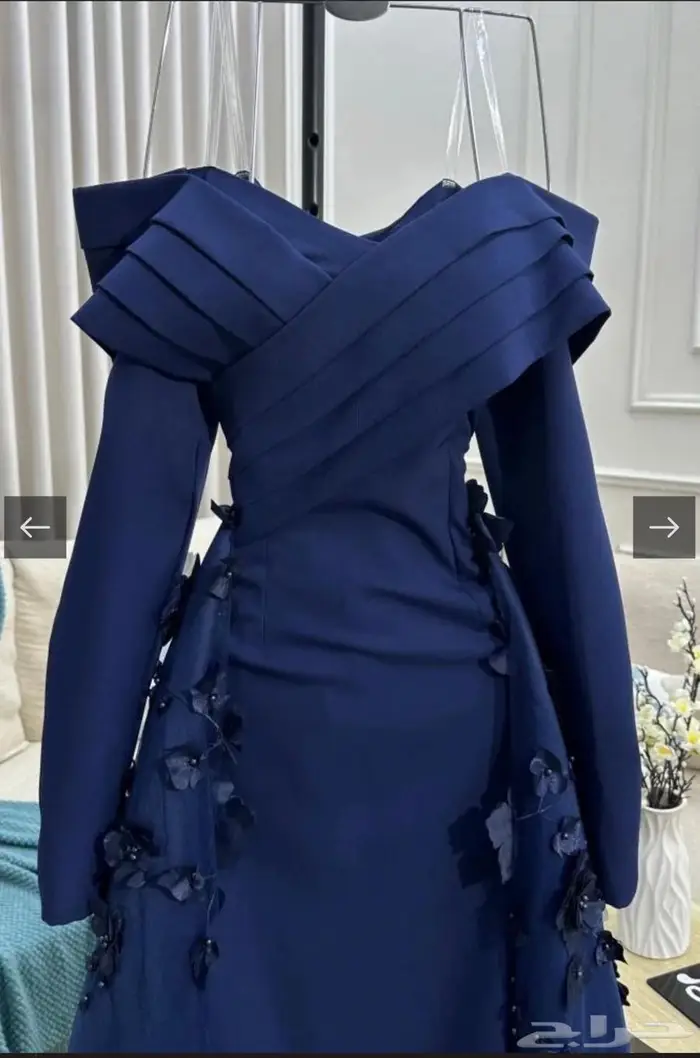 فستان سهرة كحلي استعمال 4 ساعات فقط نظيف مقاسXXL 4