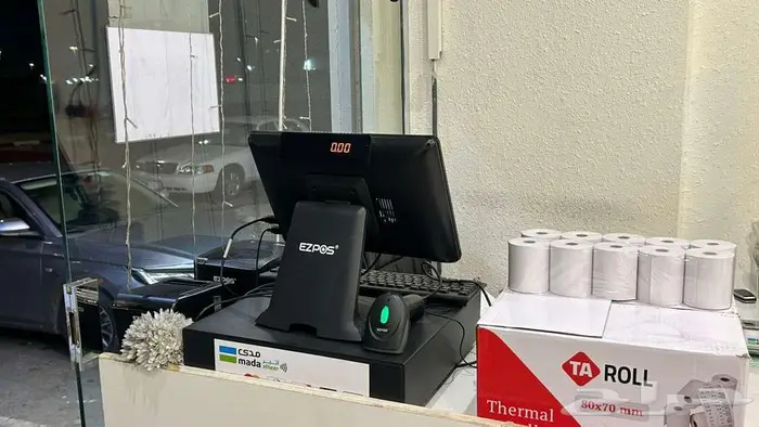 جهاز كاشير مع اله باركود وطابعه فواتير 0