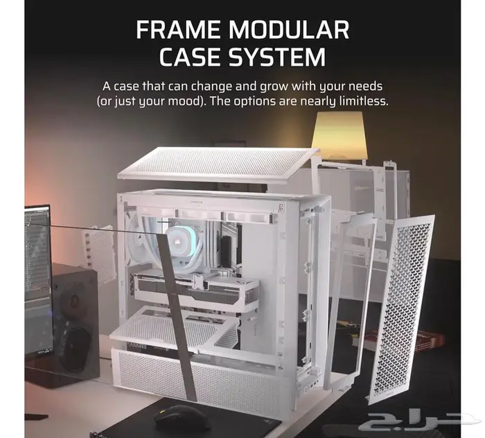 كيس كمبيوتر العاب كورسير مع مبرد مائي ابيض 360 كلهم جدد 4