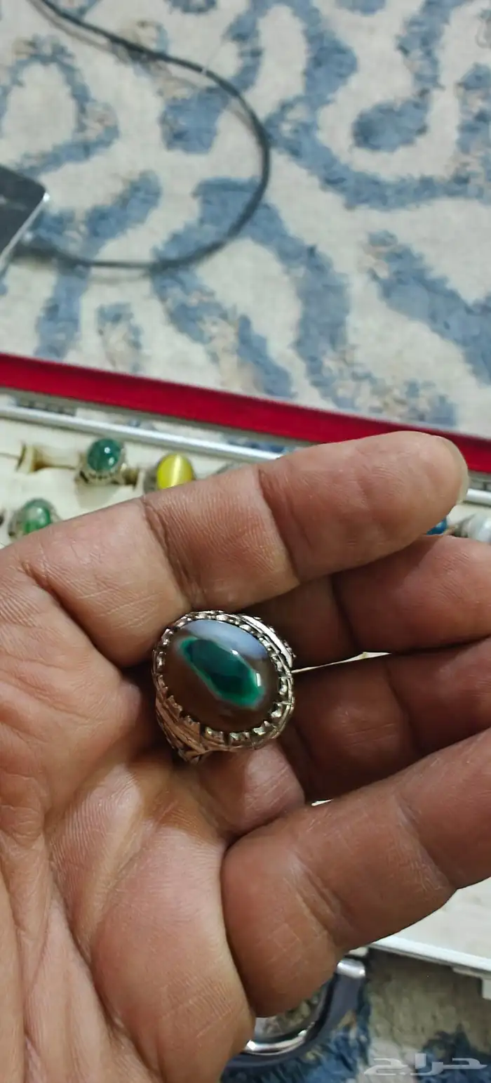 خواتم منوعه عقيق اندنوسي واحجار صياغه فضه اندنوسيه وتايلنديه 9