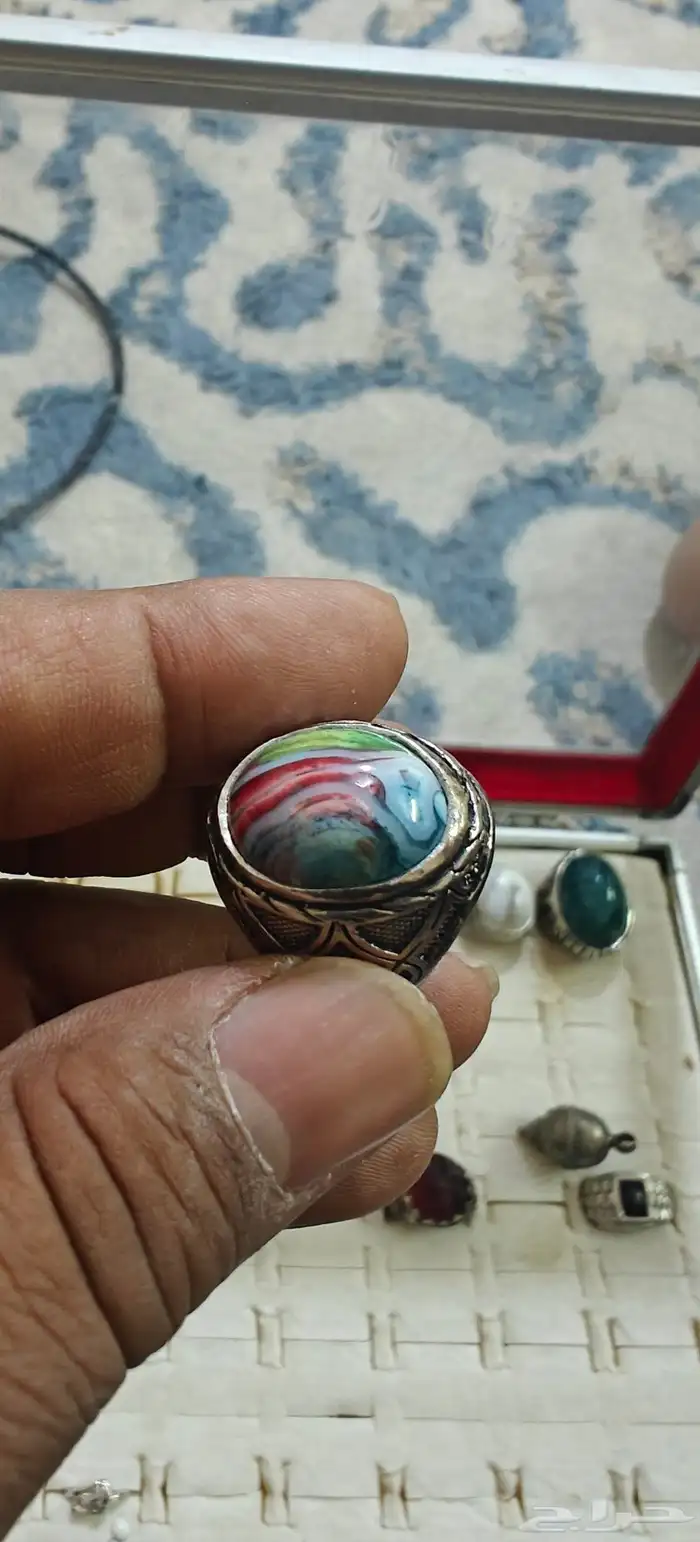 خواتم منوعه عقيق اندنوسي واحجار صياغه فضه اندنوسيه وتايلنديه 23