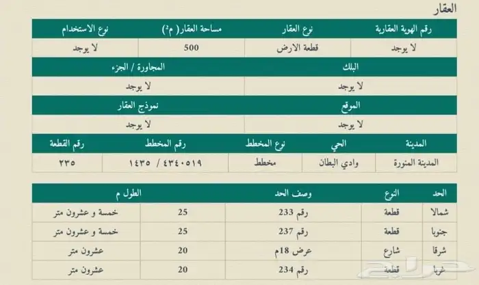 ارض للبيع بالشروق 500 م على اليسار بالبداية شارع 18 شرقي 2