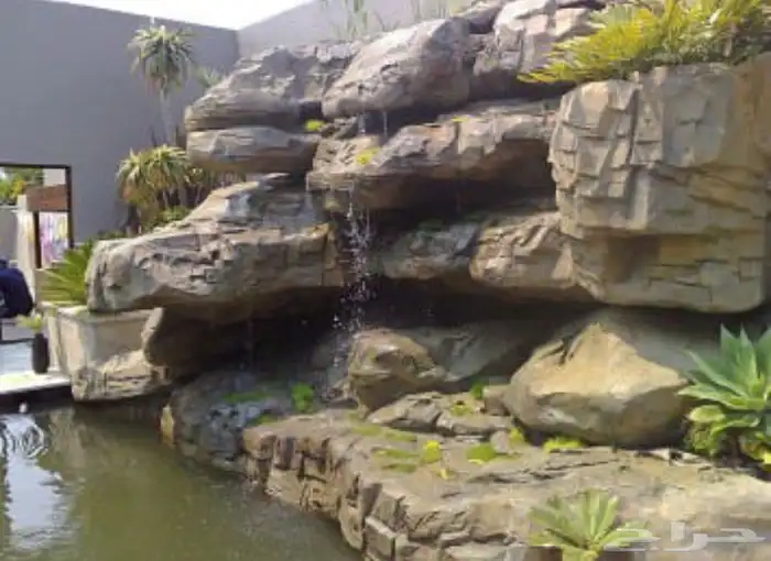 نحت مجسمات وعمل شلالات 2