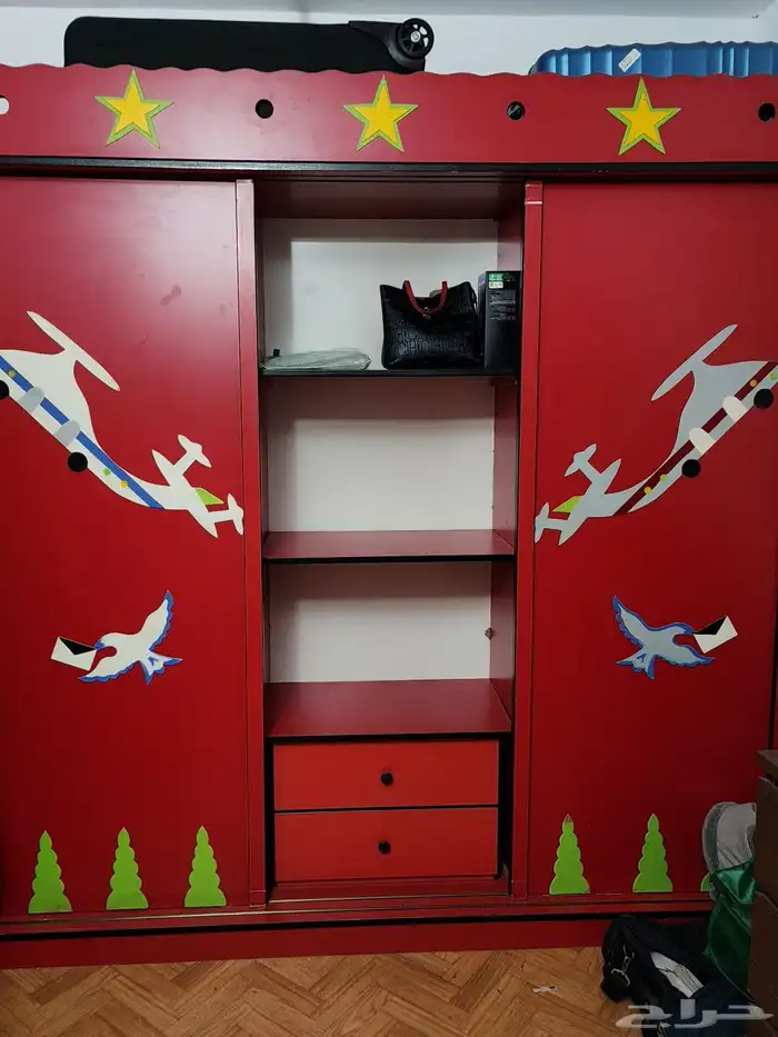 غرفة نوم اطفال خشب نظيفة جدا 2