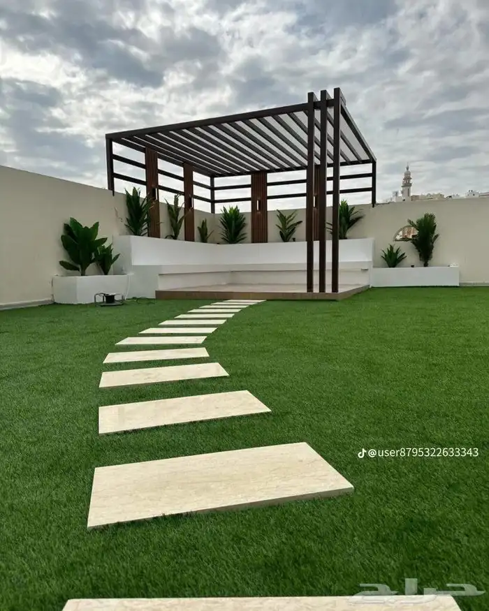 عشب طبيعي القصيم عشب صناعي تنسيق استراحه 15