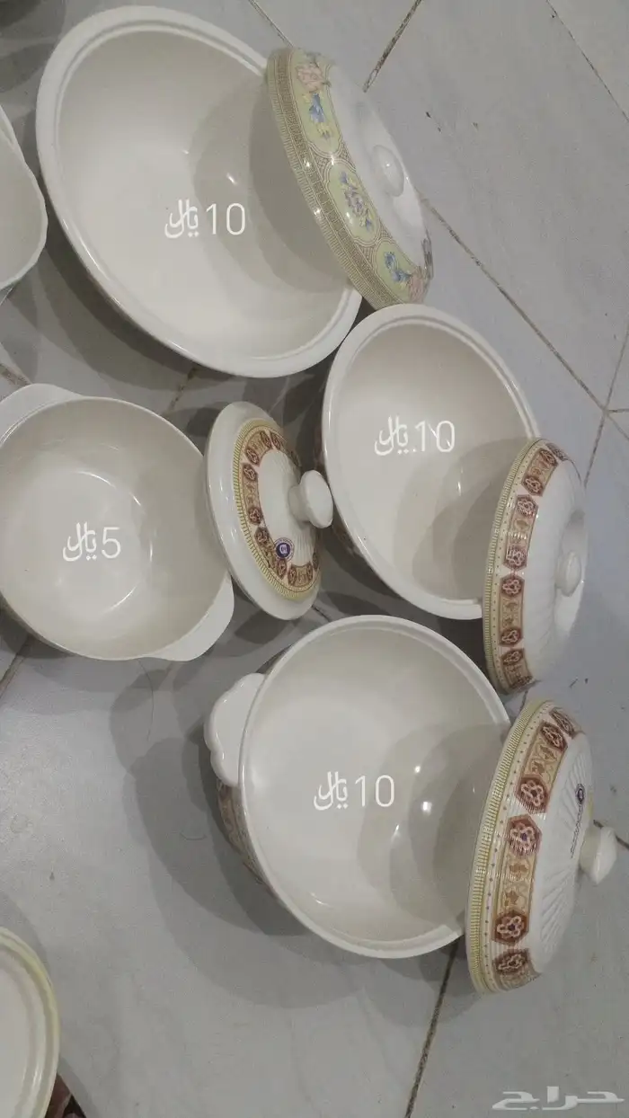 زبديات ميلامين مع غطاء مع صحون صغيره و كبيره 1