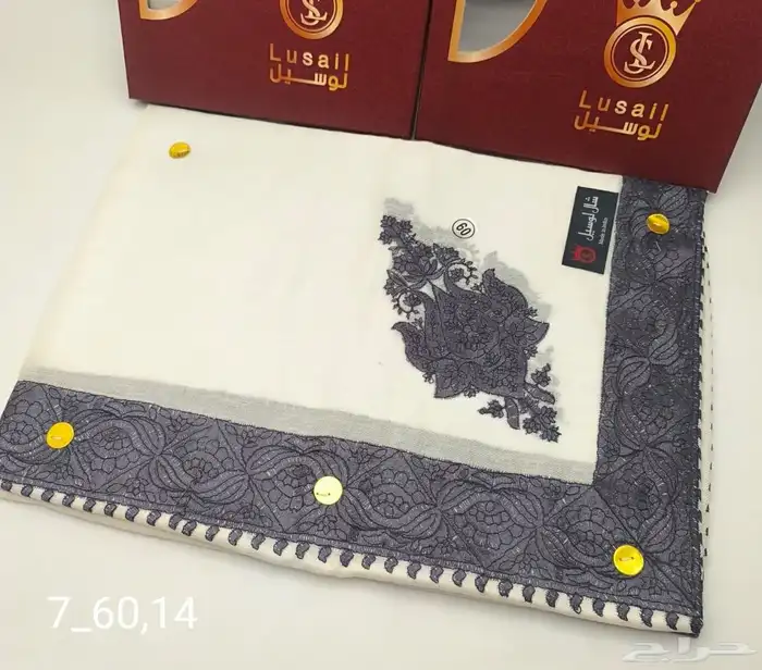 شالات كشميري رجالية ماركة لوسيل(Lusail) بتطريز ونقشات فاخرة 9