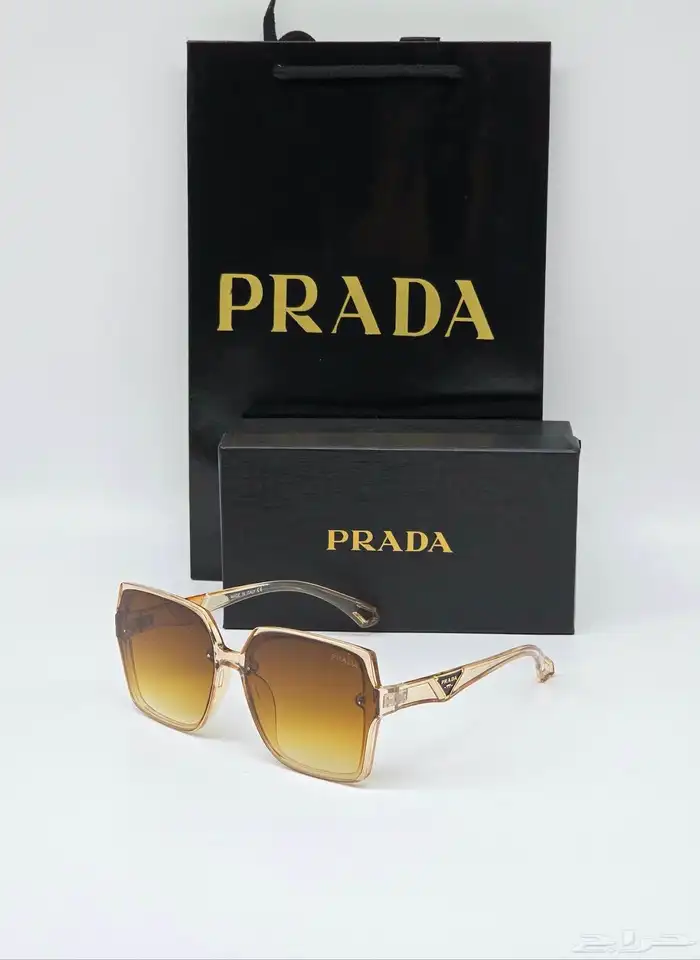 متجر_كاتشي نظارات شمسية من ماركة برادا مع علبة وكيس 3