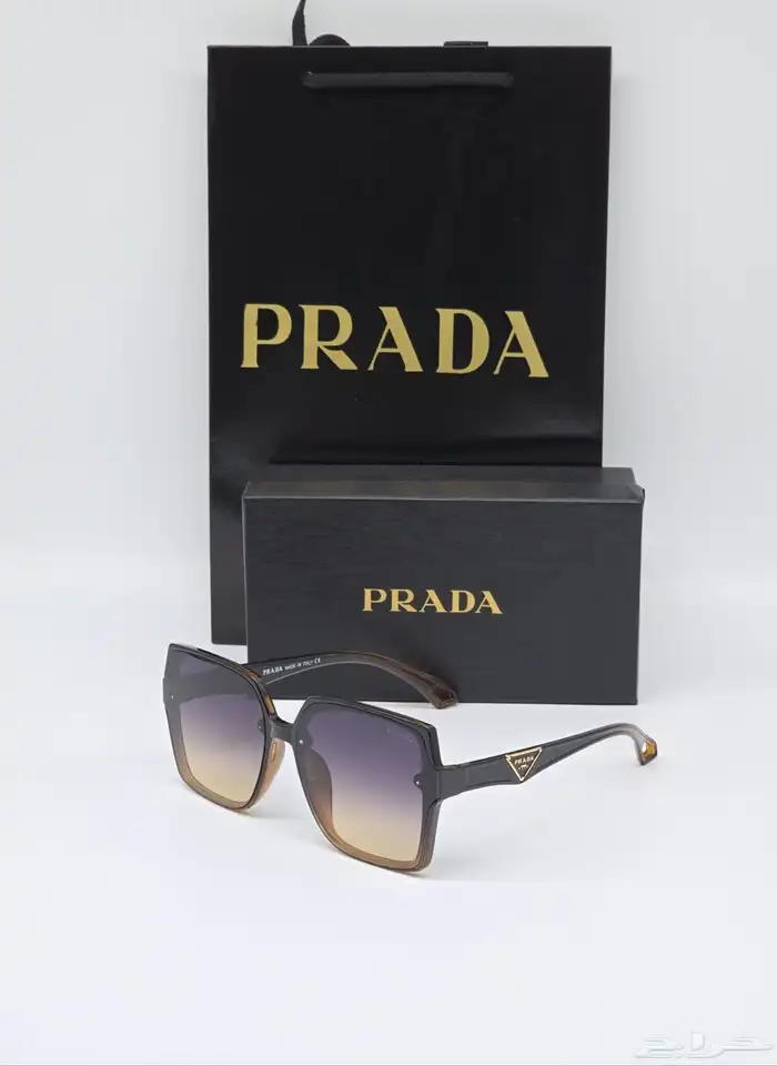 متجر_كاتشي نظارات شمسية من ماركة برادا مع علبة وكيس 7