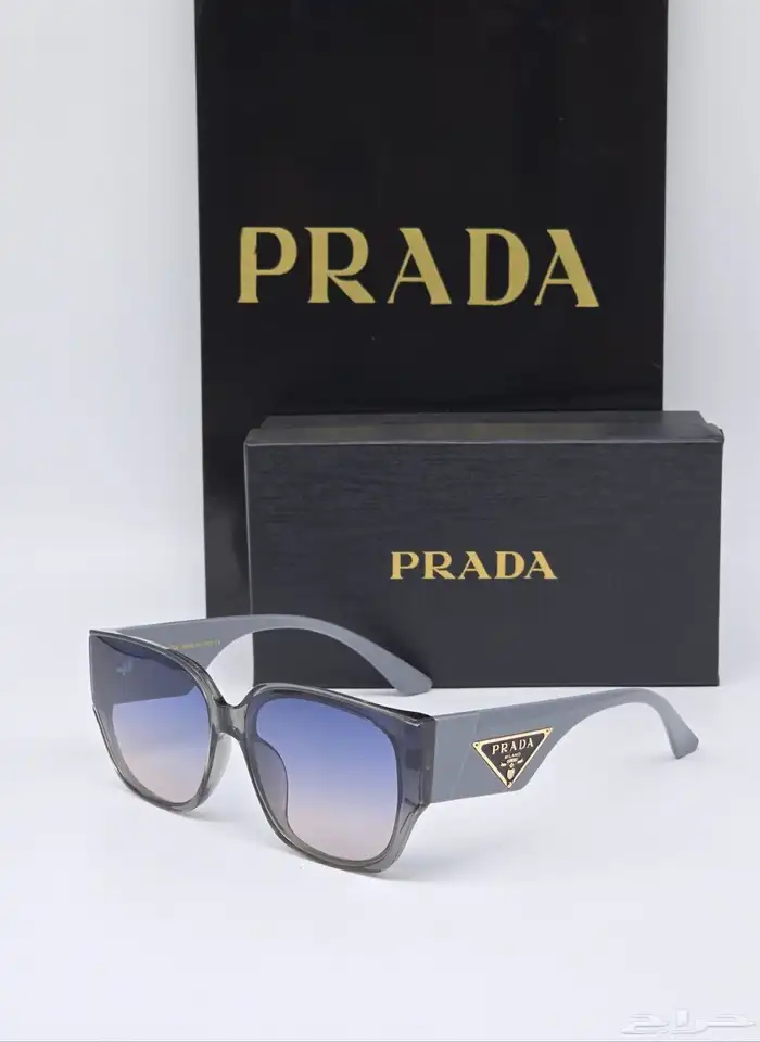 متجر_كاتشي نظارات شمسية من ماركة برادا مع علبة وكيس 0