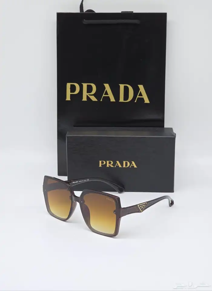 متجر_كاتشي نظارات شمسية من ماركة برادا مع علبة وكيس 8