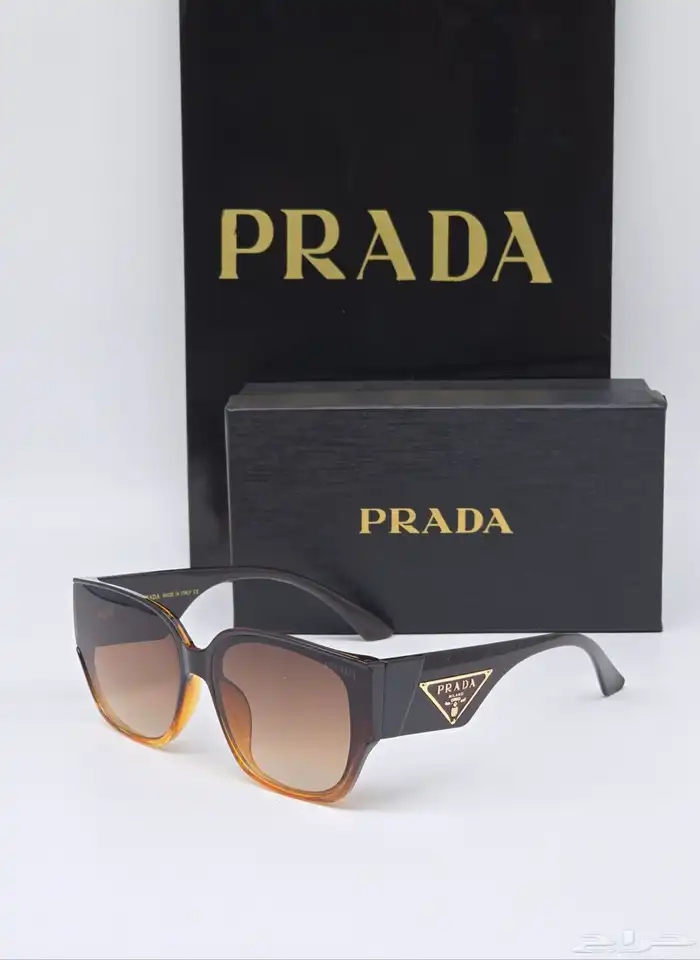 متجر_كاتشي نظارات شمسية من ماركة برادا مع علبة وكيس 1