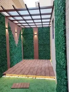 خشب الباركيه داخل المظله مع شلالات ونوافير 7