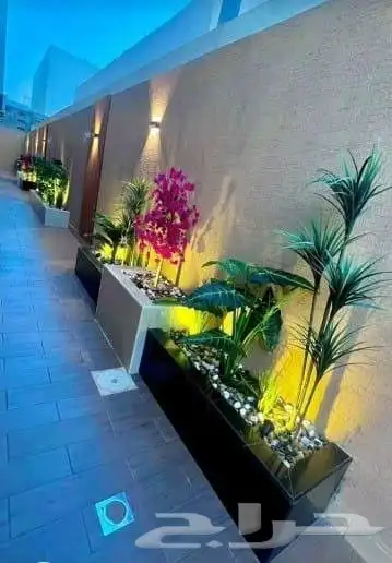 خشب الباركيه داخل المظله مع شلالات ونوافير 3