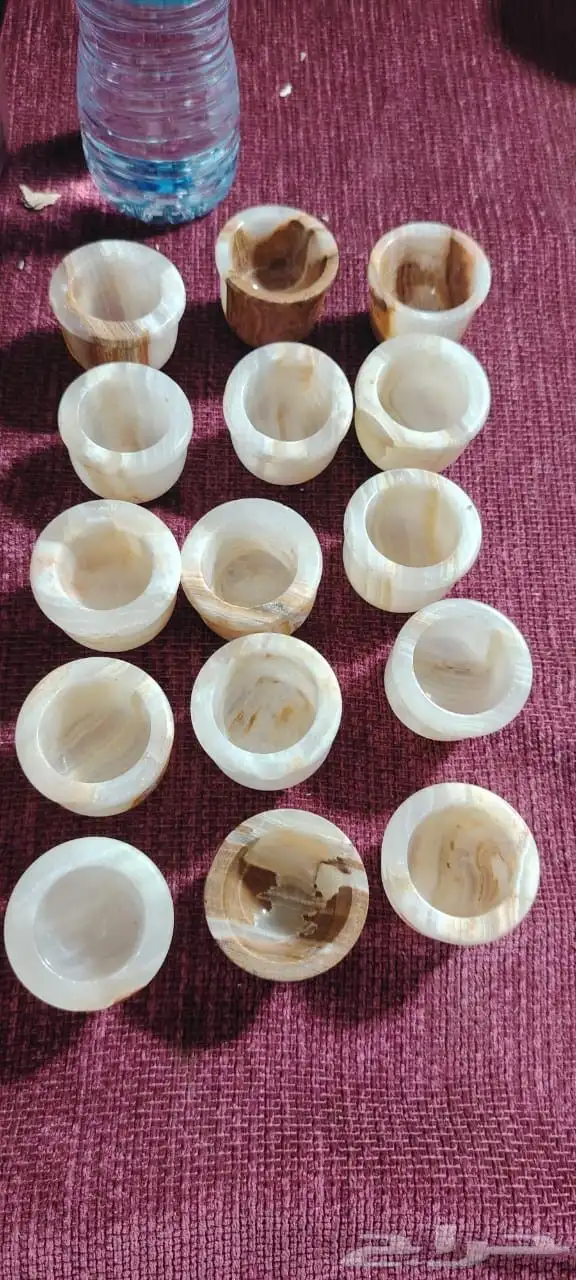 فناجيل من رخام فخم ثقيله وابريق قزاز 3