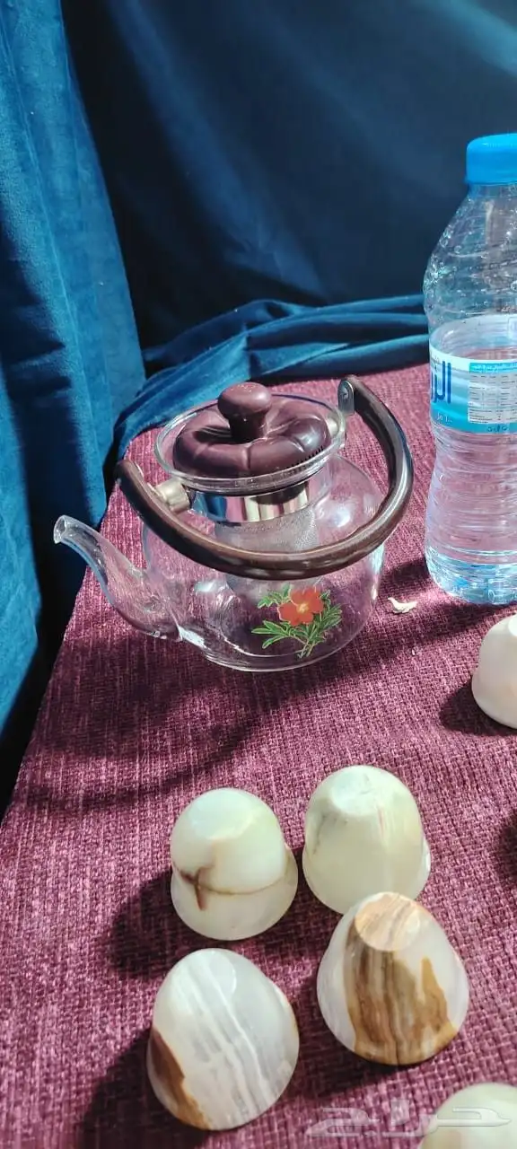 فناجيل من رخام فخم ثقيله وابريق قزاز 10