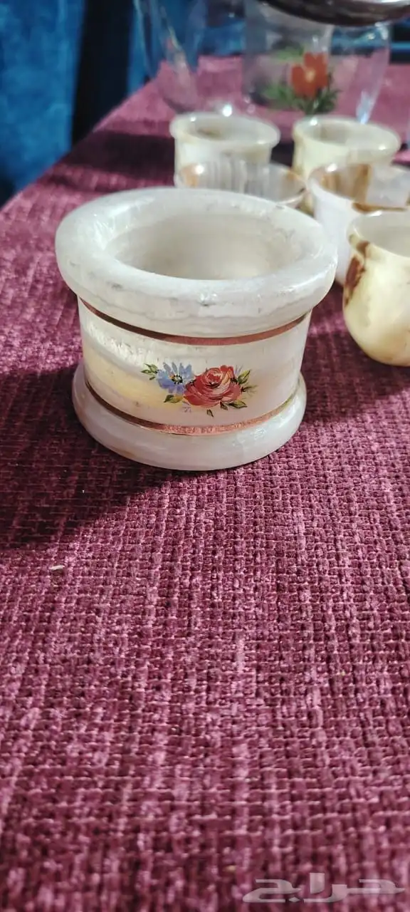 فناجيل من رخام فخم ثقيله وابريق قزاز 5