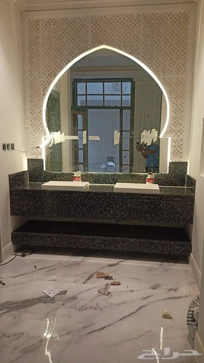 رخام صناعي مغاسل وكونترات واصطح مطبخ تفاصيل أكثر 2