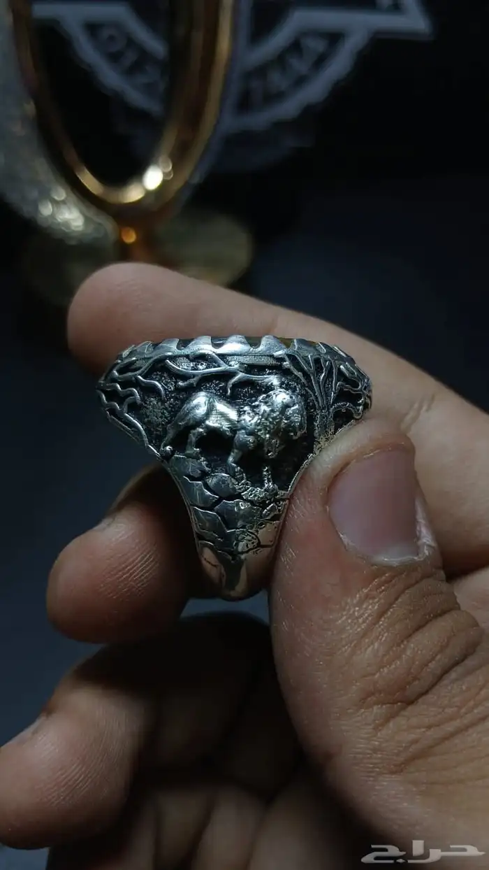 خاتم عقيق مصور مقاس 22 3