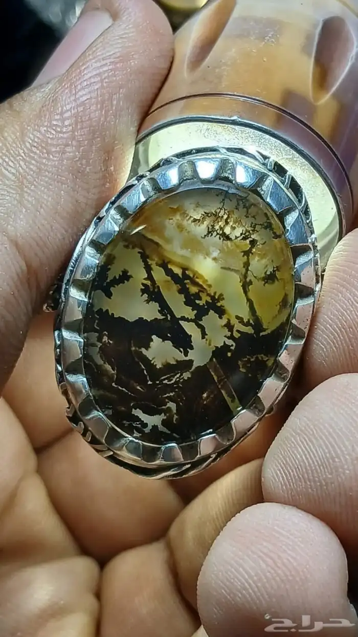 خاتم عقيق مصور مقاس 22 0