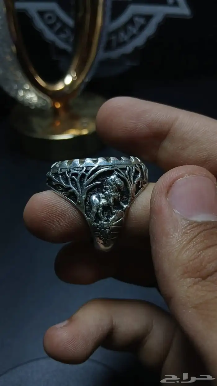 خاتم عقيق مصور مقاس 22 1