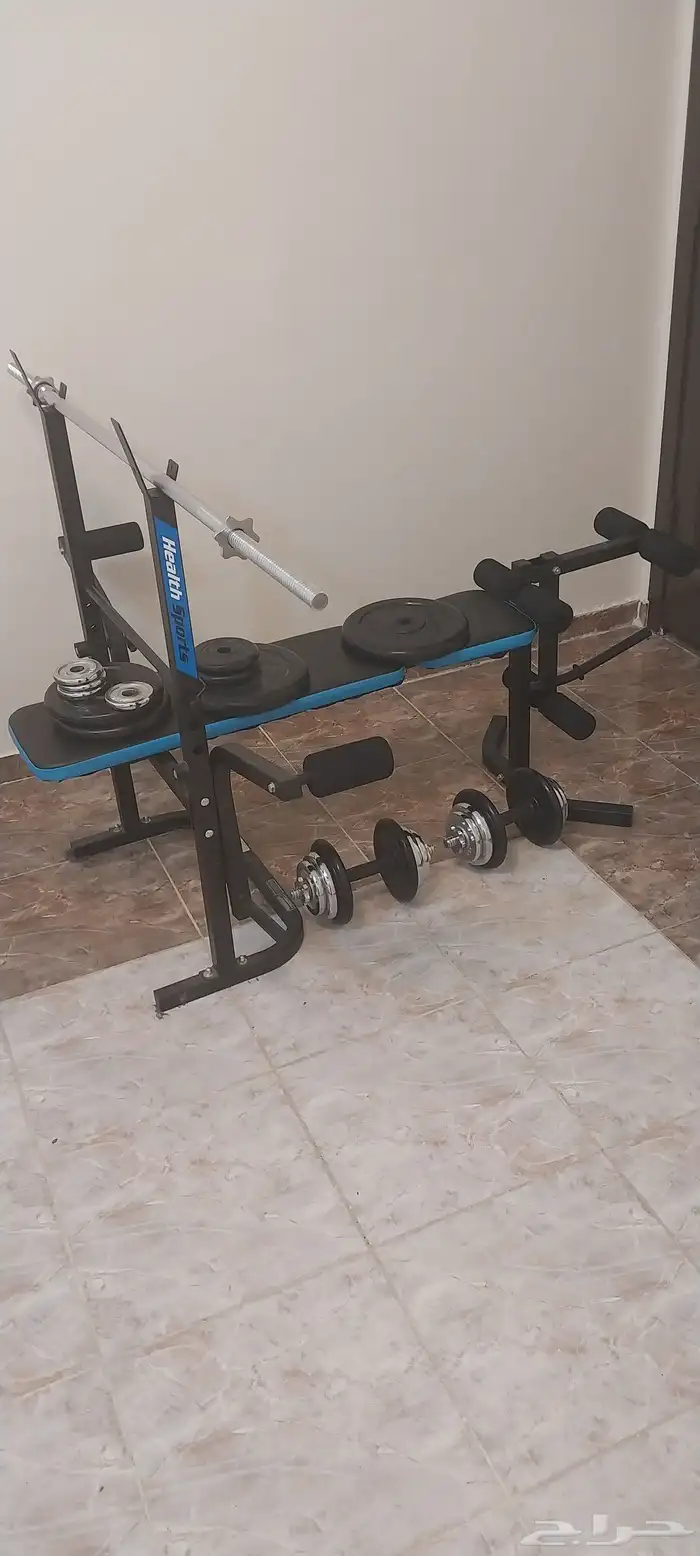 حديد أثقال وطاولة بنش للبيع 0