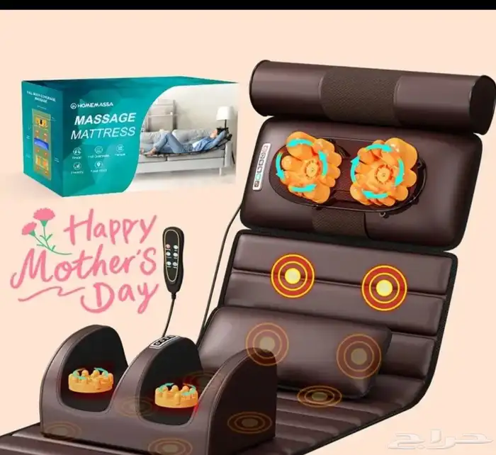 مفرش تدليك فاخر للجسم بالكامل مع حرارة و 10 عقدة اهتزازية - 9