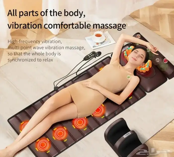 مفرش تدليك فاخر للجسم بالكامل مع حرارة و 10 عقدة اهتزازية - 6