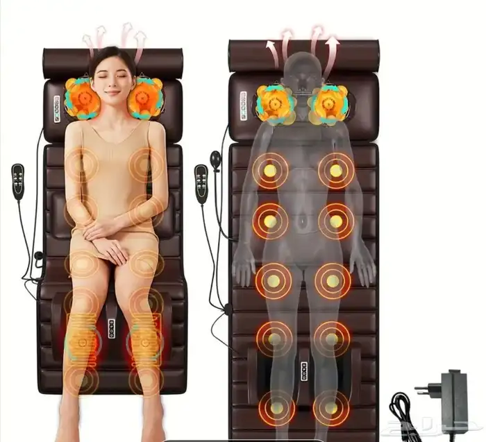 مفرش تدليك فاخر للجسم بالكامل مع حرارة و 10 عقدة اهتزازية - 3