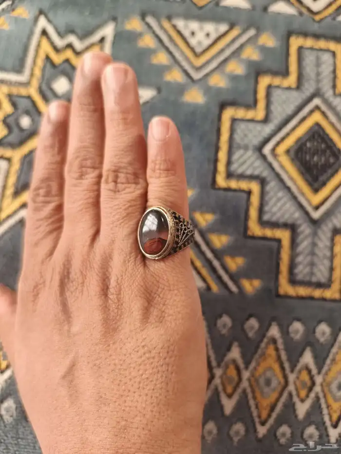 خواتم عقيق يماني بفضه عيار 925 0