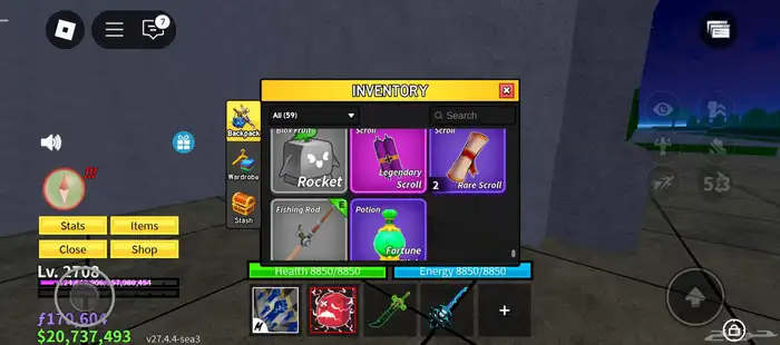 حساب لعبة بلوكس فروت 9