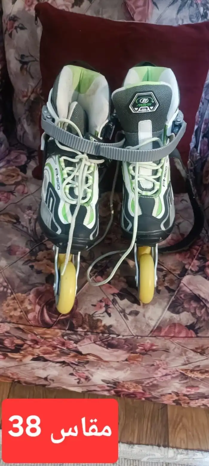 حذائين تزلج سكيتي عجلات صف واحد 0