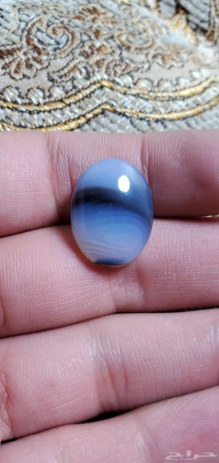 حجر عقيق يمني مصور حوت طبيعي 11