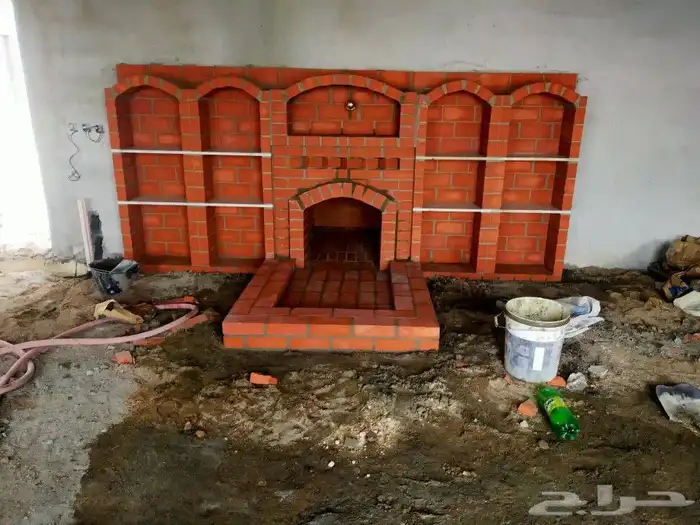 بيوت شعر مشب نار مشب رخام قرميد جمالون تلبيس قماش 5