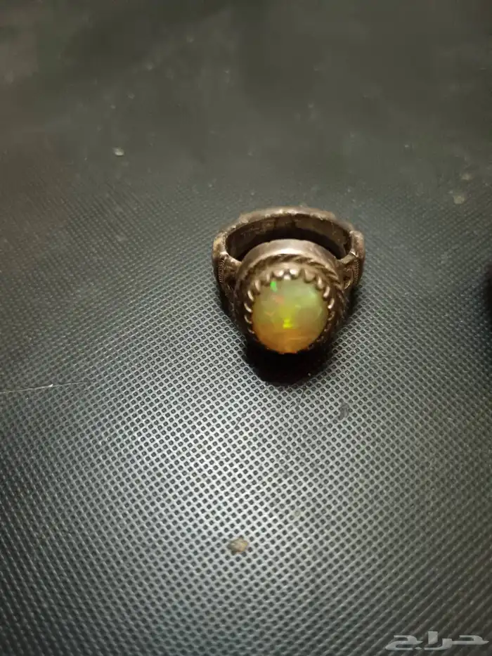 خاتم فضة الحجر أوبال من ورشة الشريف 0