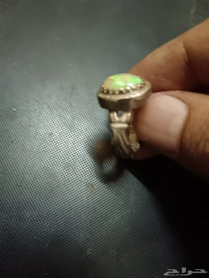 خاتم فضة الحجر أوبال من ورشة الشريف 1