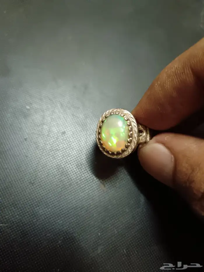 خاتم فضة الحجر أوبال من ورشة الشريف 2