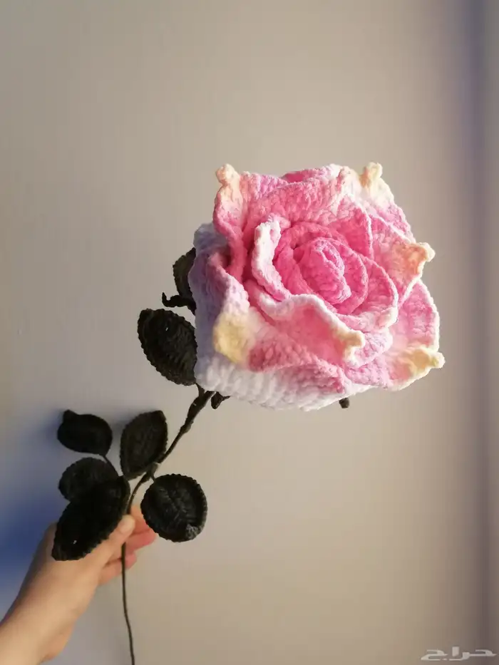 وردات جوري كبيرة بخيوط الصوف للديكور المنزلي 0